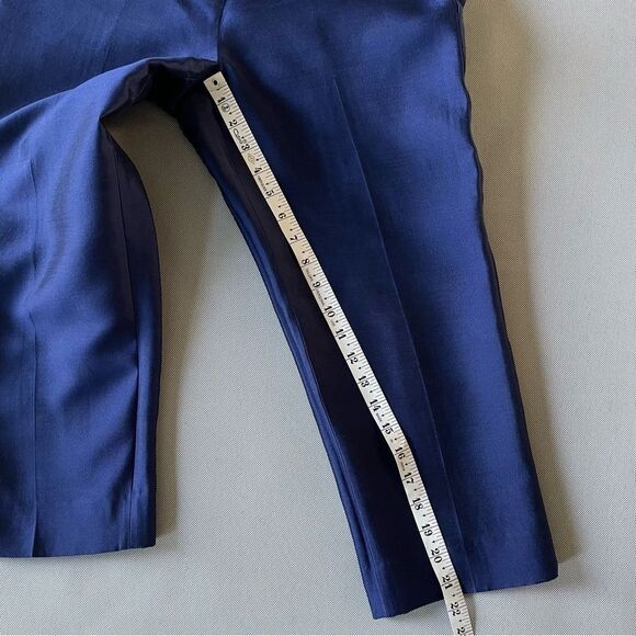 Talbots Royal Blue Silk Blend Cropped Dress Pants Women’s Size 2P - Picture 5 of 8